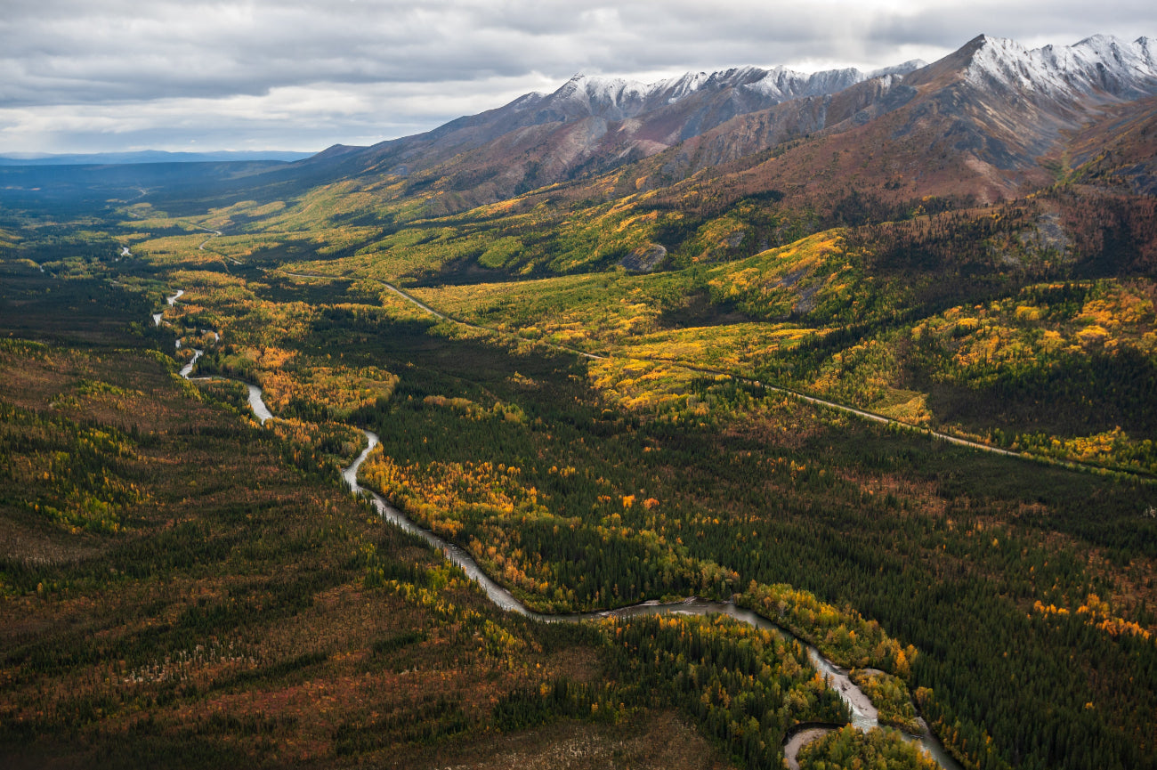 Dempster Highway surrounded by Tombstone Mountains