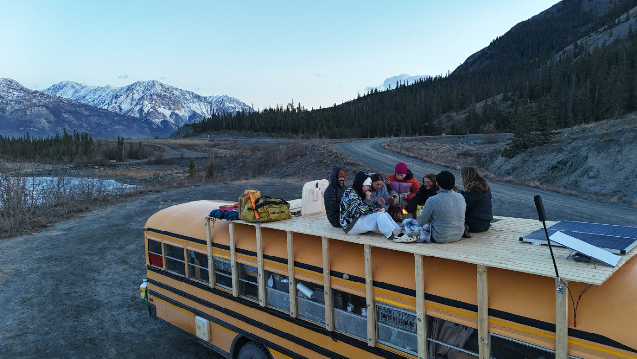Rooftop patio on vanlife trip Canada