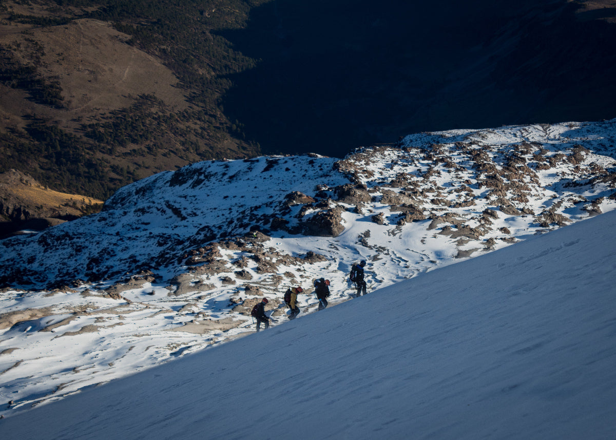 Hikers on the North Face of Pico de Orizaba