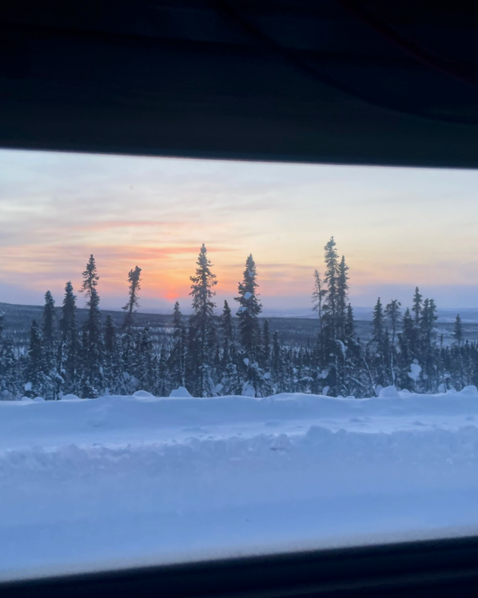 View from Squatch bus in winter