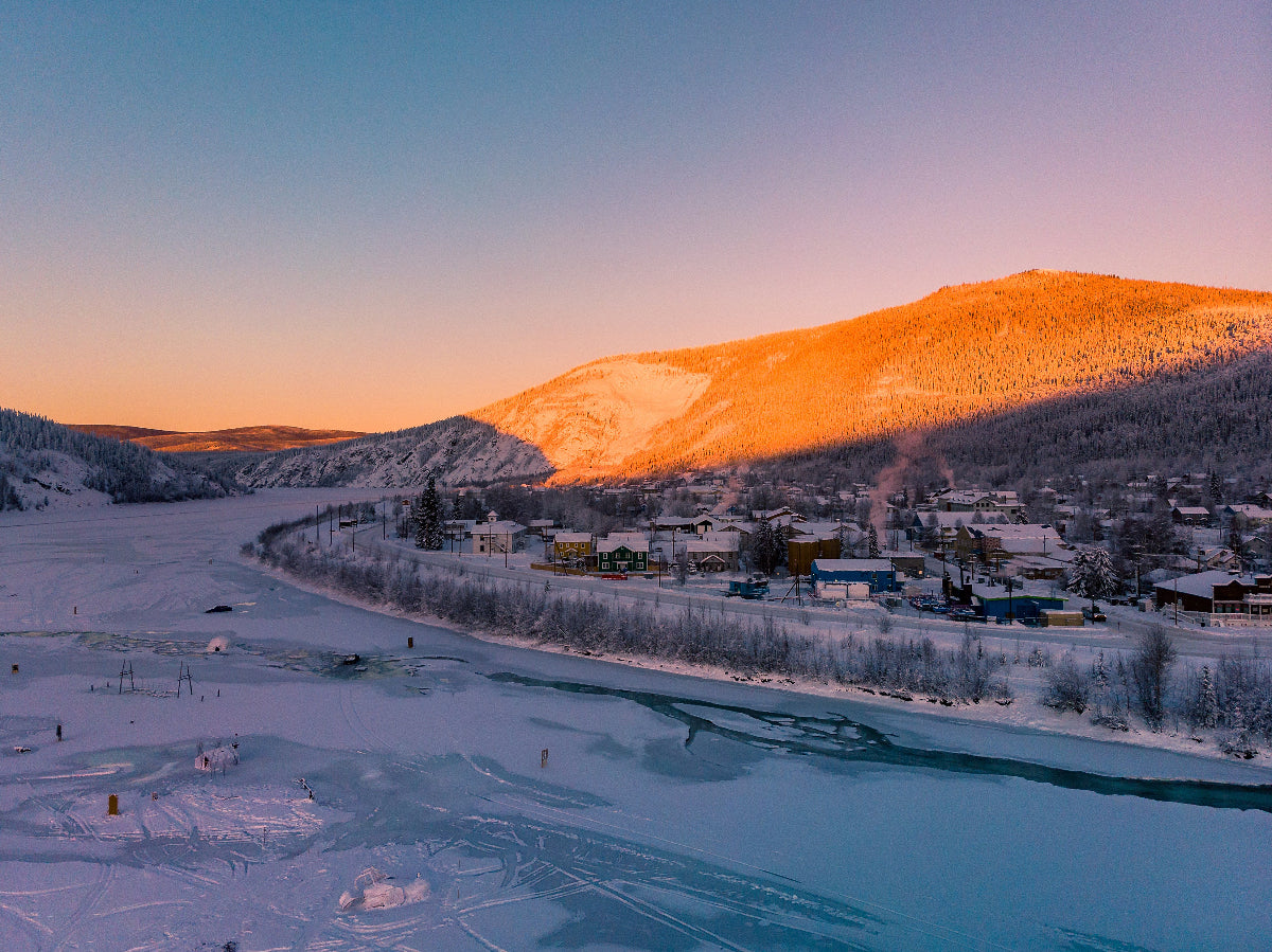 Dawson City Yukon winter sunrise