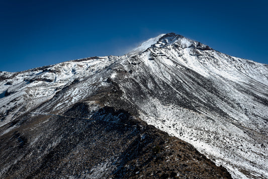 Route to the summit of Pico de Orizaba, highest mountain in Mexico