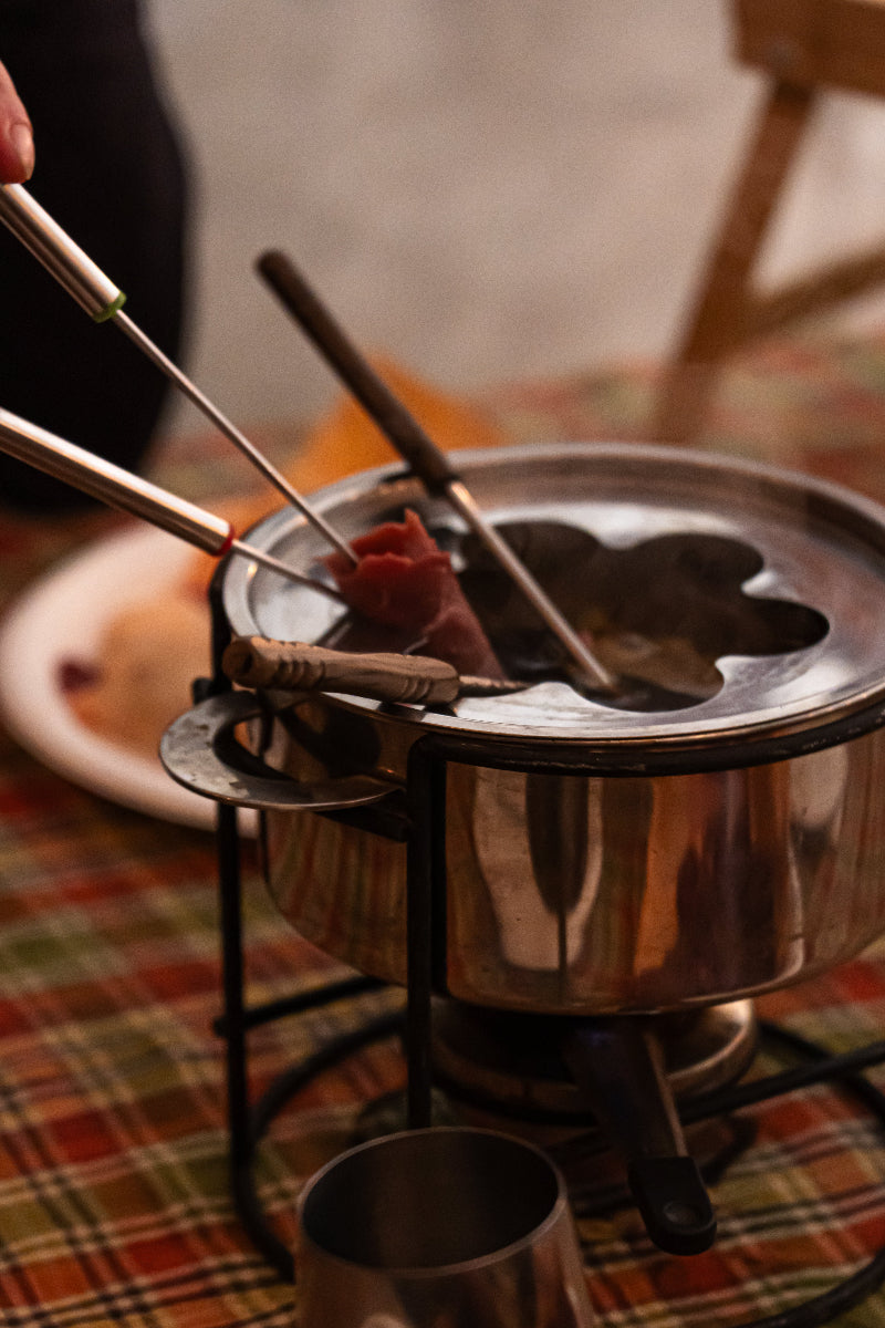 Fondue night with wild Yukon meat such as Bison and Elk