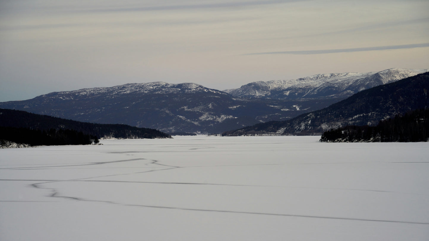 Cross-Country Ski Adventure on a Frozen Lake