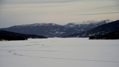 Cross-Country Ski Adventure on a Frozen Lake