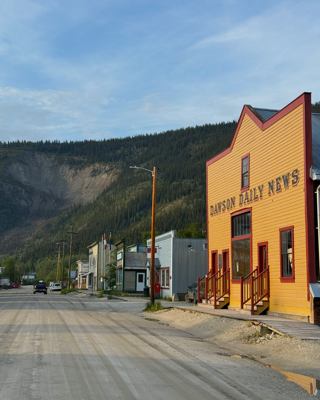 Historic Dawson City gold rush buildings