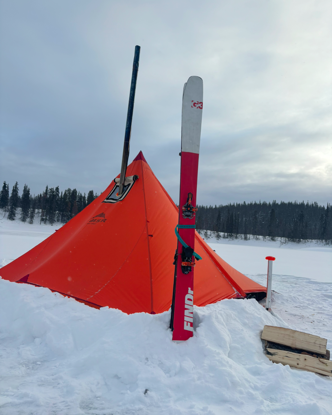 Cross-Country Ski & Winter Camping on a Frozen Lake