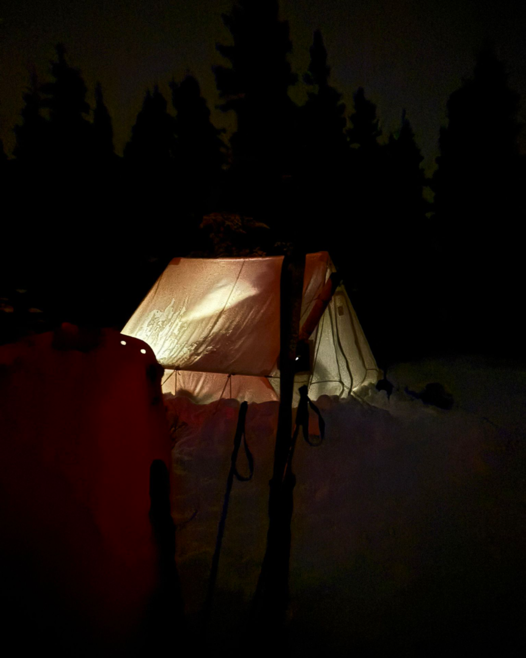 Cross-Country Ski & Winter Camping on a Frozen Lake