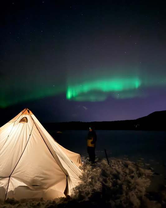 Cross-Country Ski & Winter Camping on a Frozen Lake