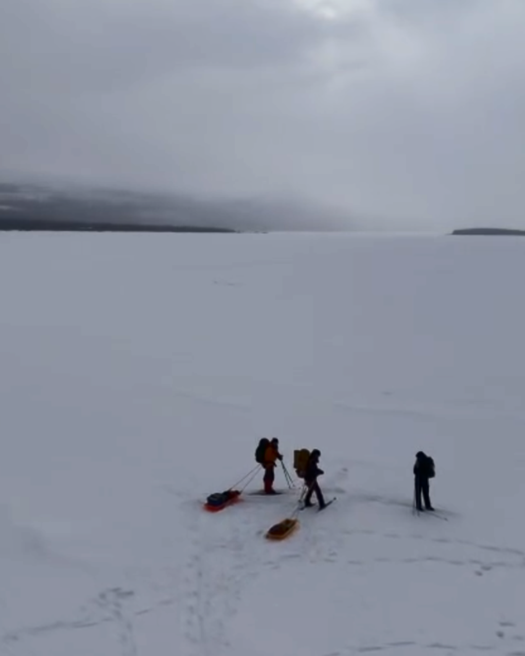 Cross-Country Ski & Winter Camping on a Frozen Lake